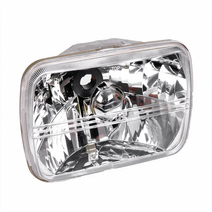 7 Inch Square Headlight Diamond Look Plastic Lens Set Suitable for Jeep Wrangler - BD2