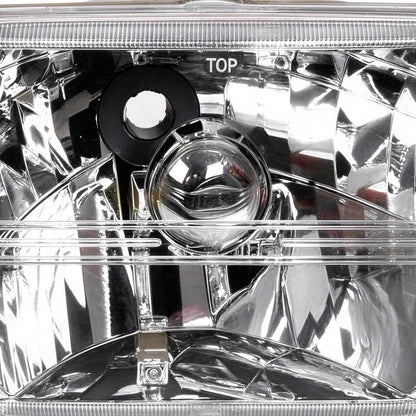 7 Inch Square Headlight Diamond Look Plastic Lens Set Suitable for Jeep Wrangler - XQ1