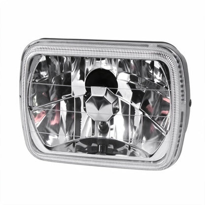 7" Square Head Lamp Set Clear Lens LED Globes Suitable for Jeep Wrangler Land - BD2