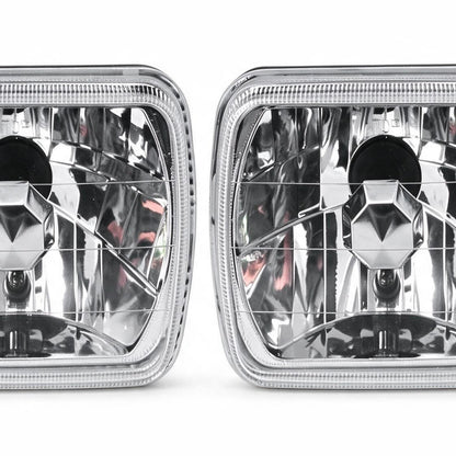 Square 7x5 Inch Head Light Clear Set LH RH Suitable for Chevrolet C10 K10 Blazer - XQ1