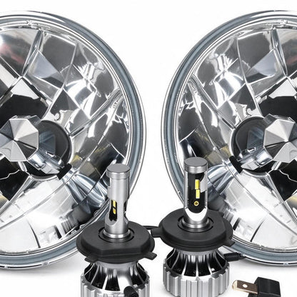7 Inch Round Headlight Assembly with H4 LED Globes Suitable for Universal Models - XQ1