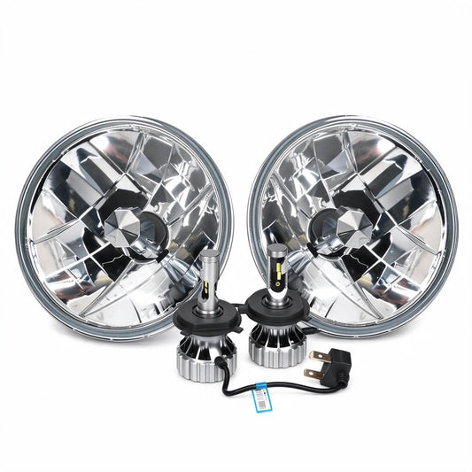 7 Inch Round Headlight Assembly with H4 LED Globes Suitable for Universal Models - ZT2