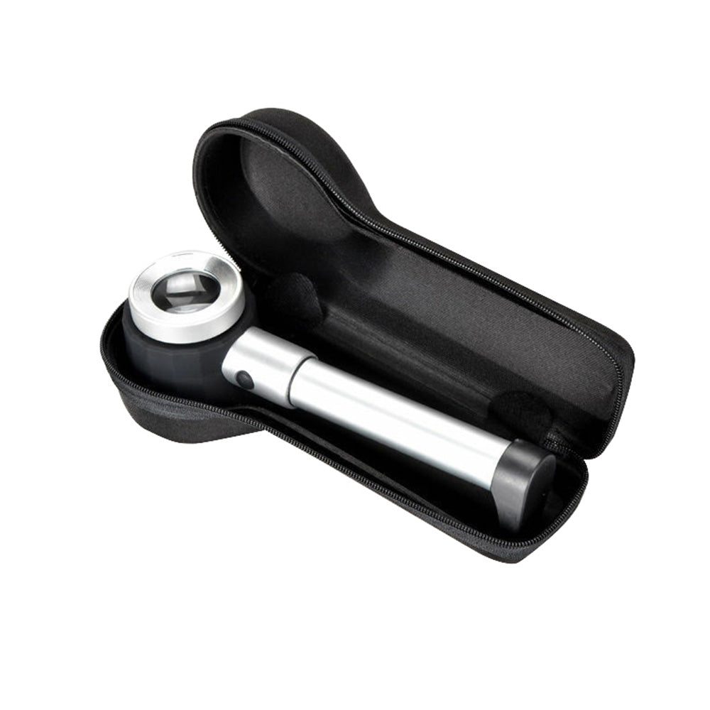 Hand Held 45x Magnifying Glass Jewellery Magnifier Loupe with Scale 3 Led Lights.