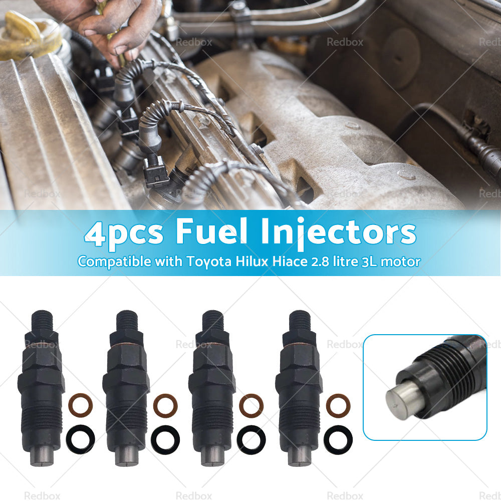 4X Diesel Fuel Injectors Suitable For Toyota Hilux Hiace 2. 8 litre 3L 1989-2000.