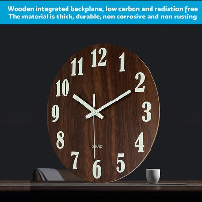 12'' Luminous Wall Clock Glow In The Dark Silent Quartz Indoor Home Modern Clock.