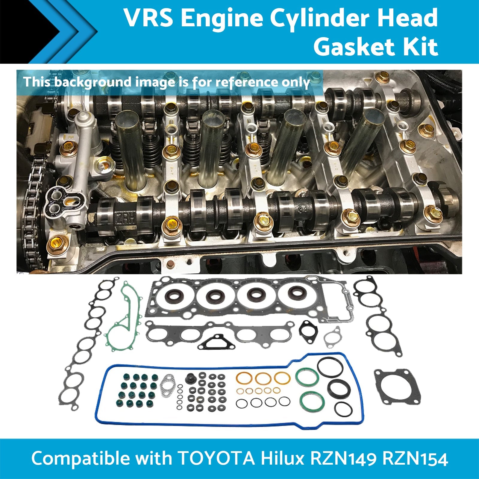 VRS Cylinder Head Gasket Set Kit Suitable for Hilux RZN149 RZN154 97-05 3RZ-FE.