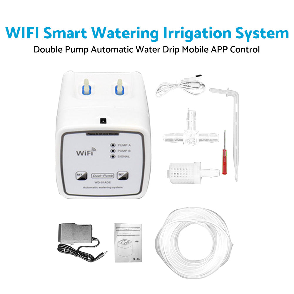 WiFi Control Watering System Double Pump Automatic Water Drip Mobile APP Control.