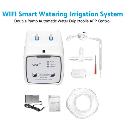 WiFi Control Watering System Double Pump Automatic Water Drip Mobile APP Control.