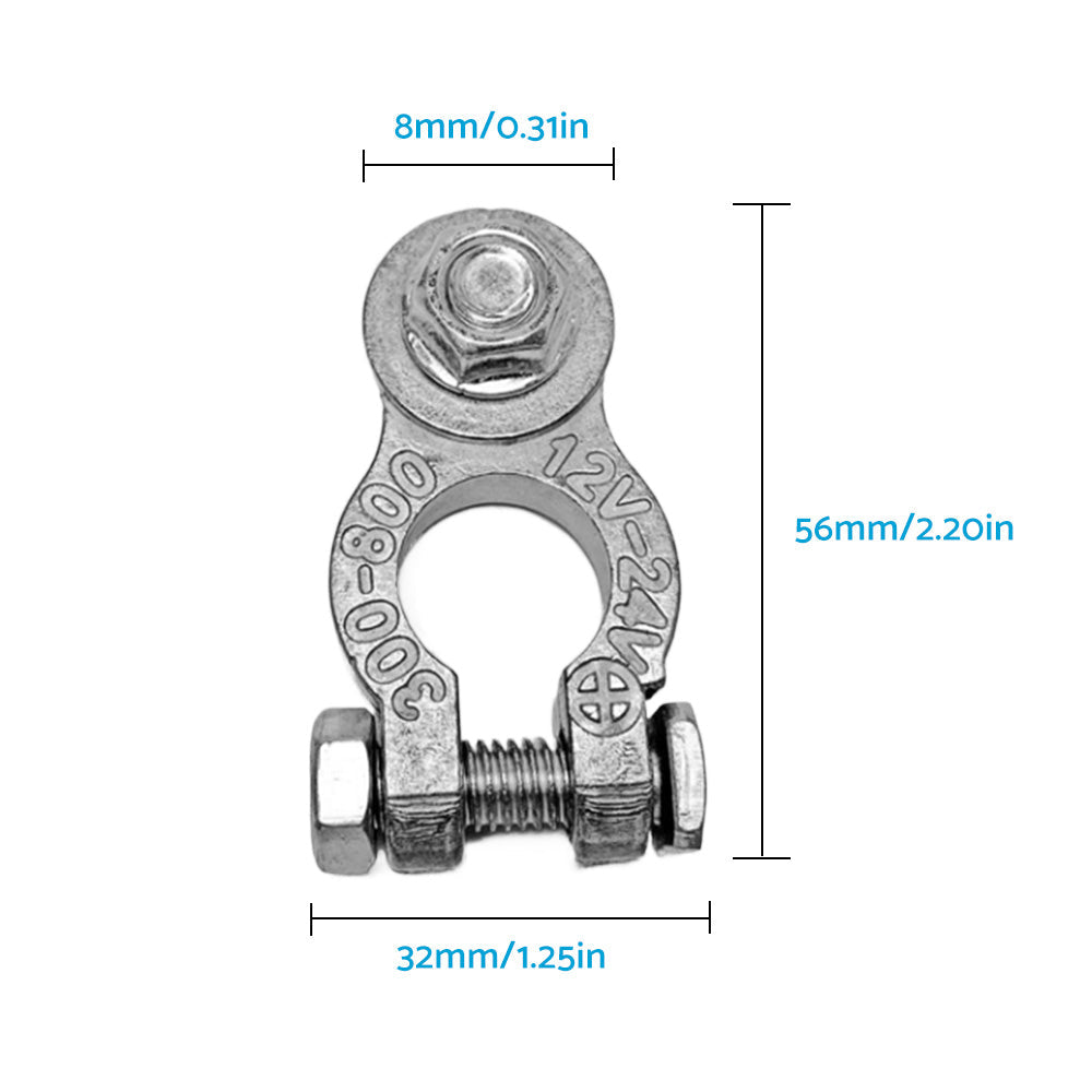 8PCS DC 12V-24V Car Battery Terminals Positive Negative Connectors Clamp Clip.