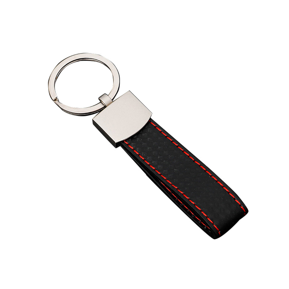 Black Key Ring Keychain With Metal & PU Leather Suitable for Universal Use