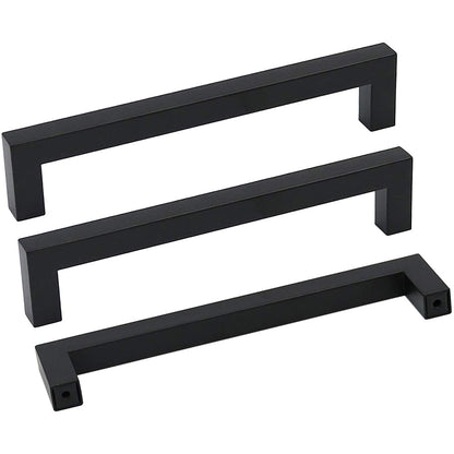 Square Kitchen Cabinet Handles Pulls Stainless Steel Door Knobs Drawer Handles.