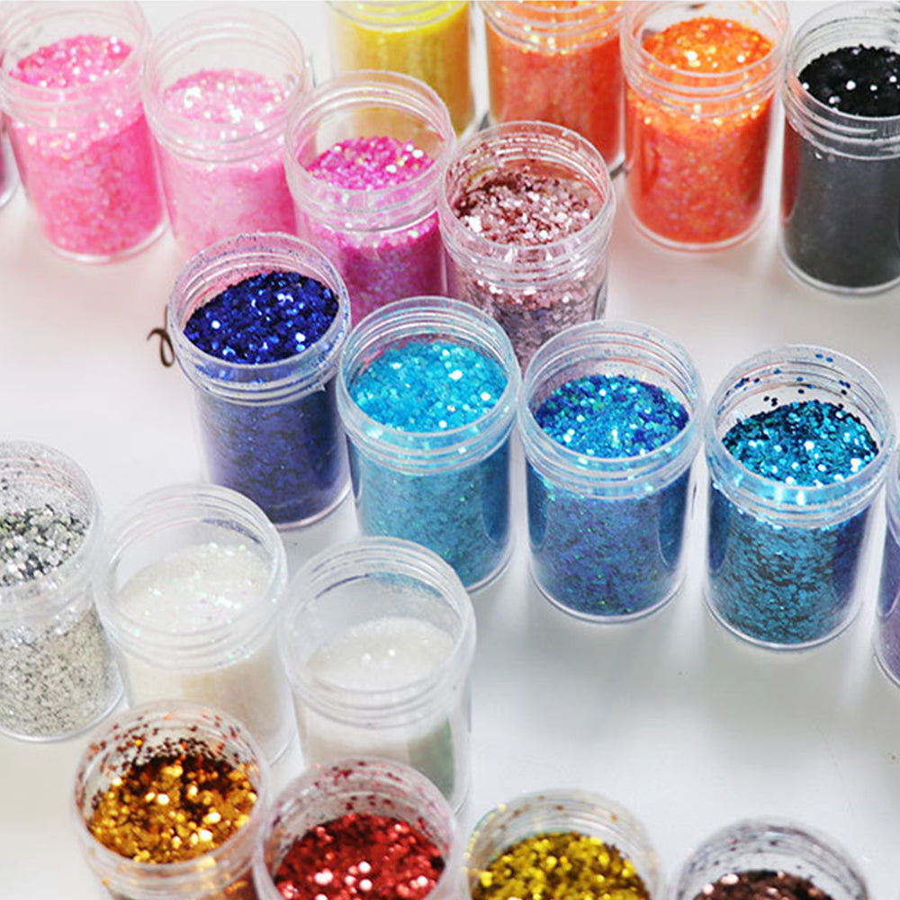 24x 20ml Colors Glitter Pigment Powder Suitable For Resin Epoxy Crafts.