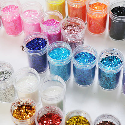 24x 20ml Colors Glitter Pigment Powder Suitable For Resin Epoxy Crafts.