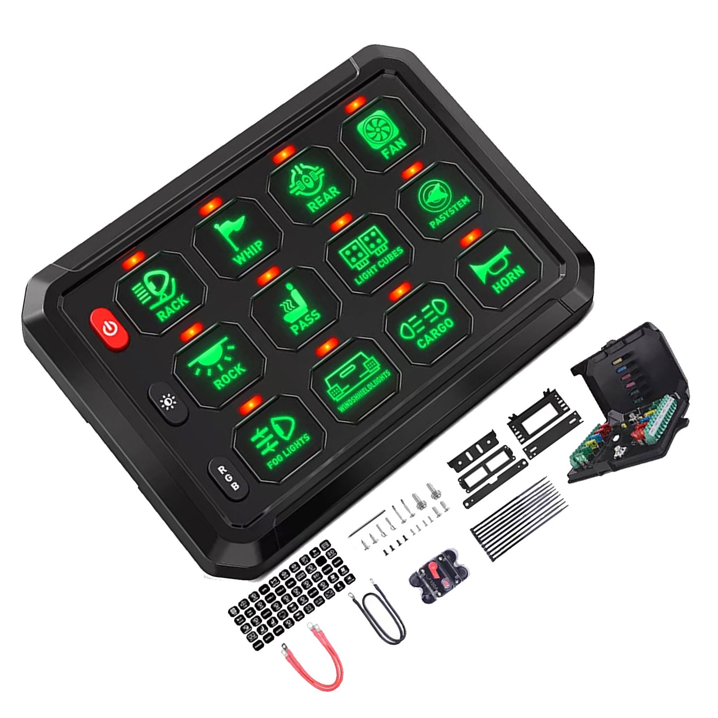 12 Gang RGB Switch Panel Kit Suitable for Universal Offroad Vehicles