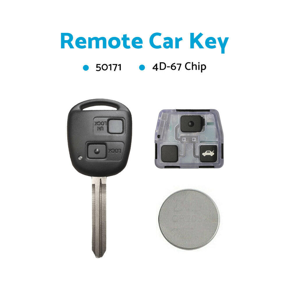 Remote Car Key 4D-67 Chip Suitable For Toyota Prado 120 RAV4 Kluger Tarago 50171.