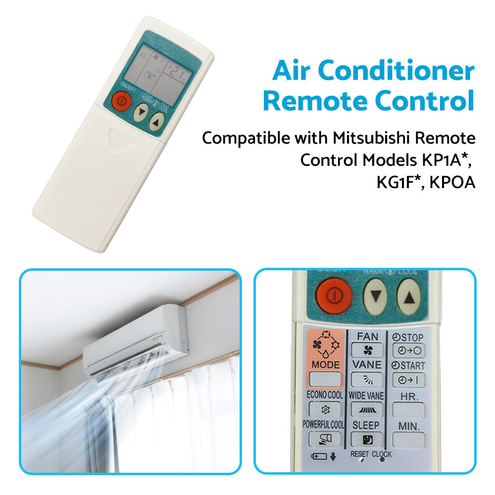Air Conditioner Replace Remote Control Suitable for Mitsubishi KPOA KP1A* KG1F*.