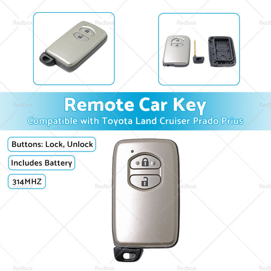 Complete Remote Car Key Suitable For Toyota Land Cruiser Prado 2 Buttons 314MHZ.