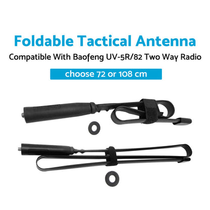 Foldable Tactical Antenna SMA-Female Suitable For Baofeng UV-5R/82 Two Way Radio.