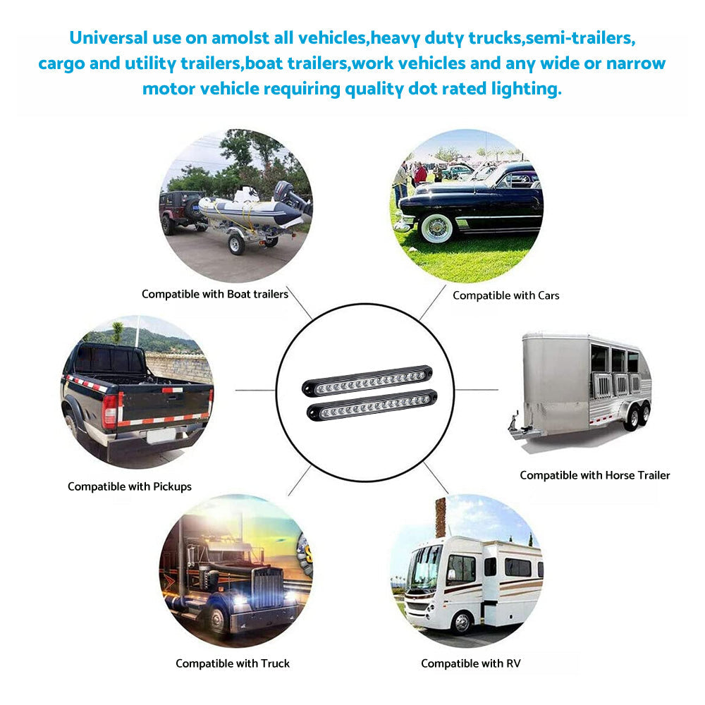 2x15 LED Tailer Stop Reverse Light Bar Suitable For Truck Boat Caravan Tail Lamp.