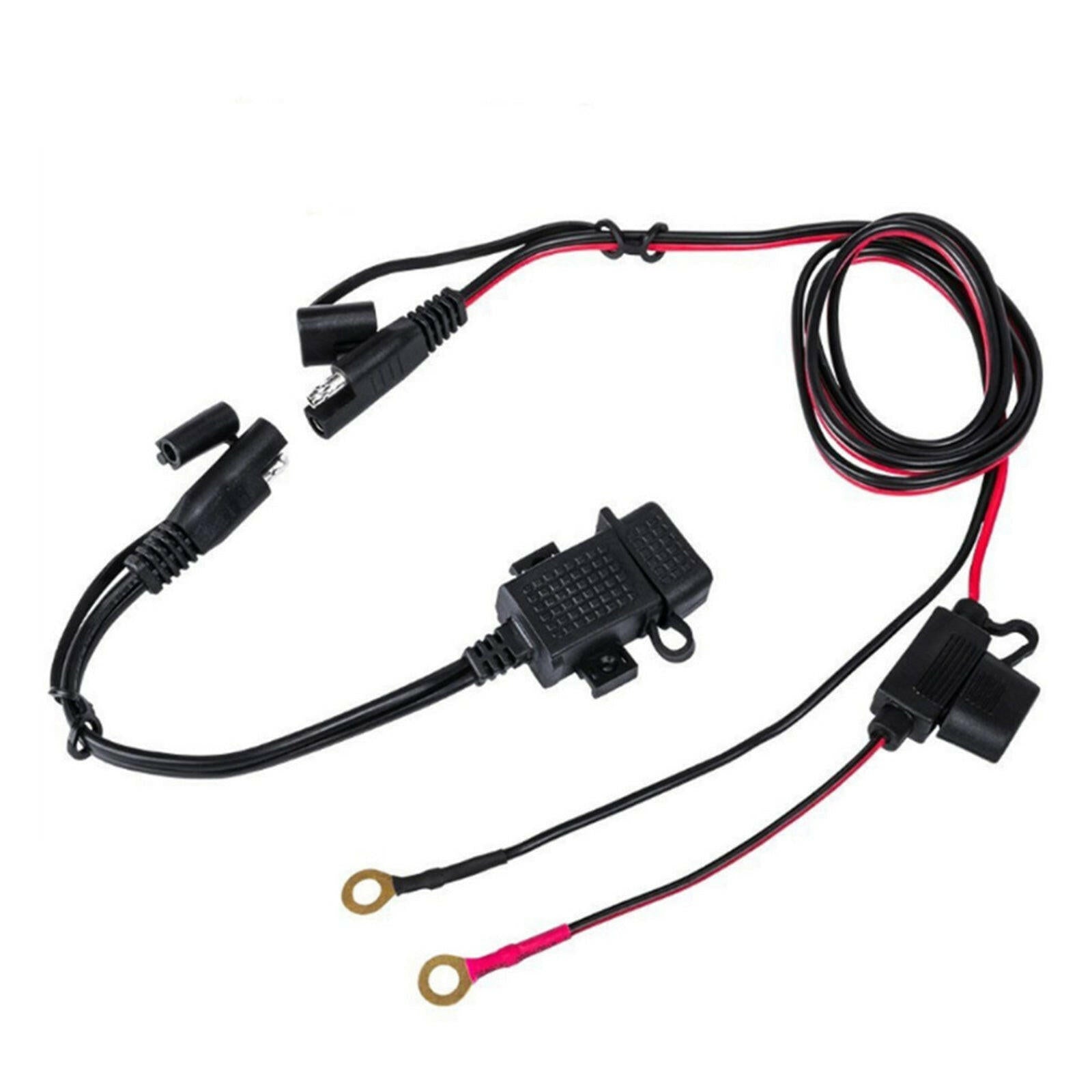 2x SAE to USB Charger Cable Adapter Waterproof Suitable For Motorcycle GPS Phone.