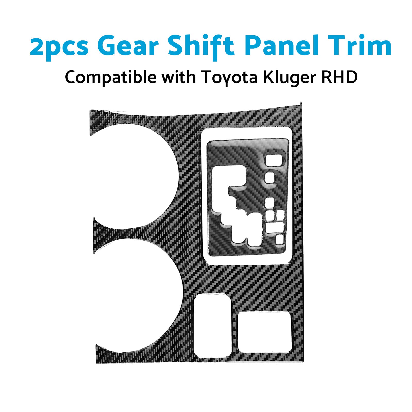 2pcs Carbon Fiber Gear Shift Console Trim Suitable For Toyota Kluger 08-13.