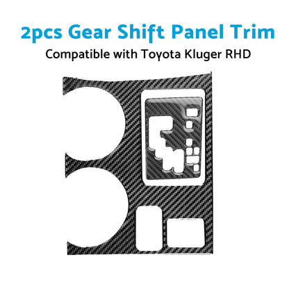 2pcs Carbon Fiber Gear Shift Console Trim Suitable For Toyota Kluger 08-13.