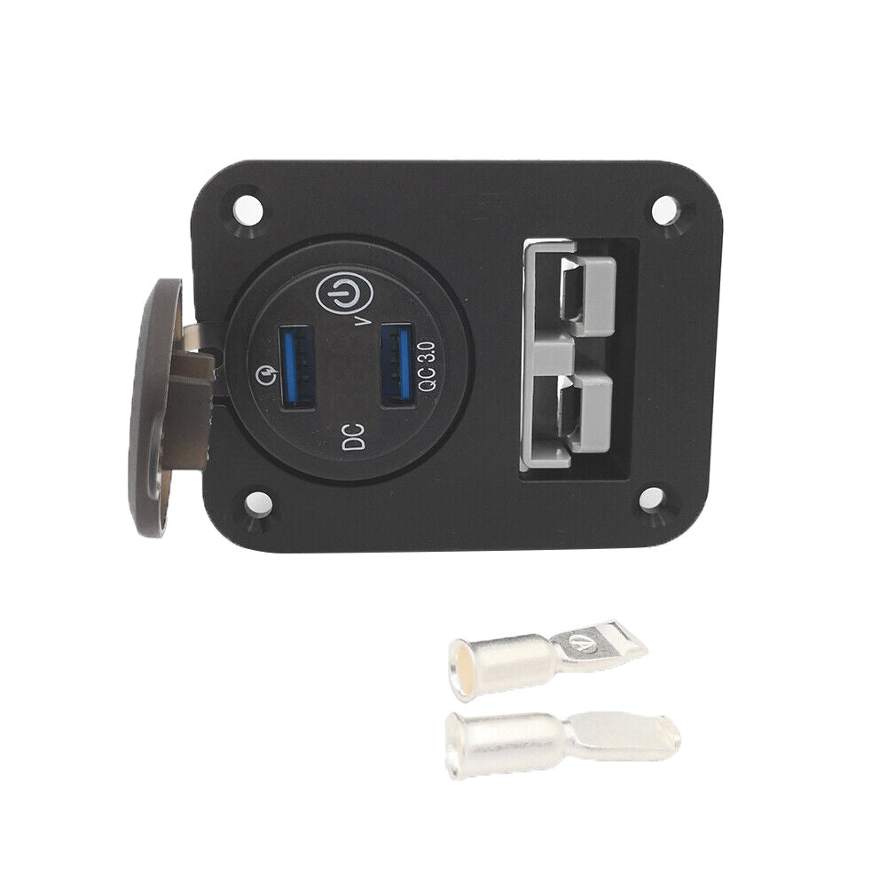 50A Dual USB Socket Flush Mount Recessed Plate Suitable for QC 3.0