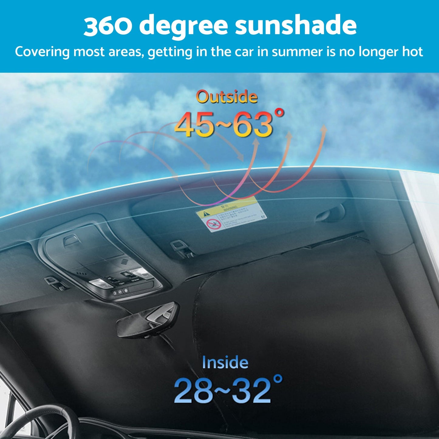 6-Layer Windscreen Sun Shade Suitable For Isuzu D-MAX 2020-2024 UV Protection