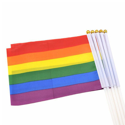 100x Small Rainbow Pride Flags Suitable for Gay, Lesbian & LGBT
