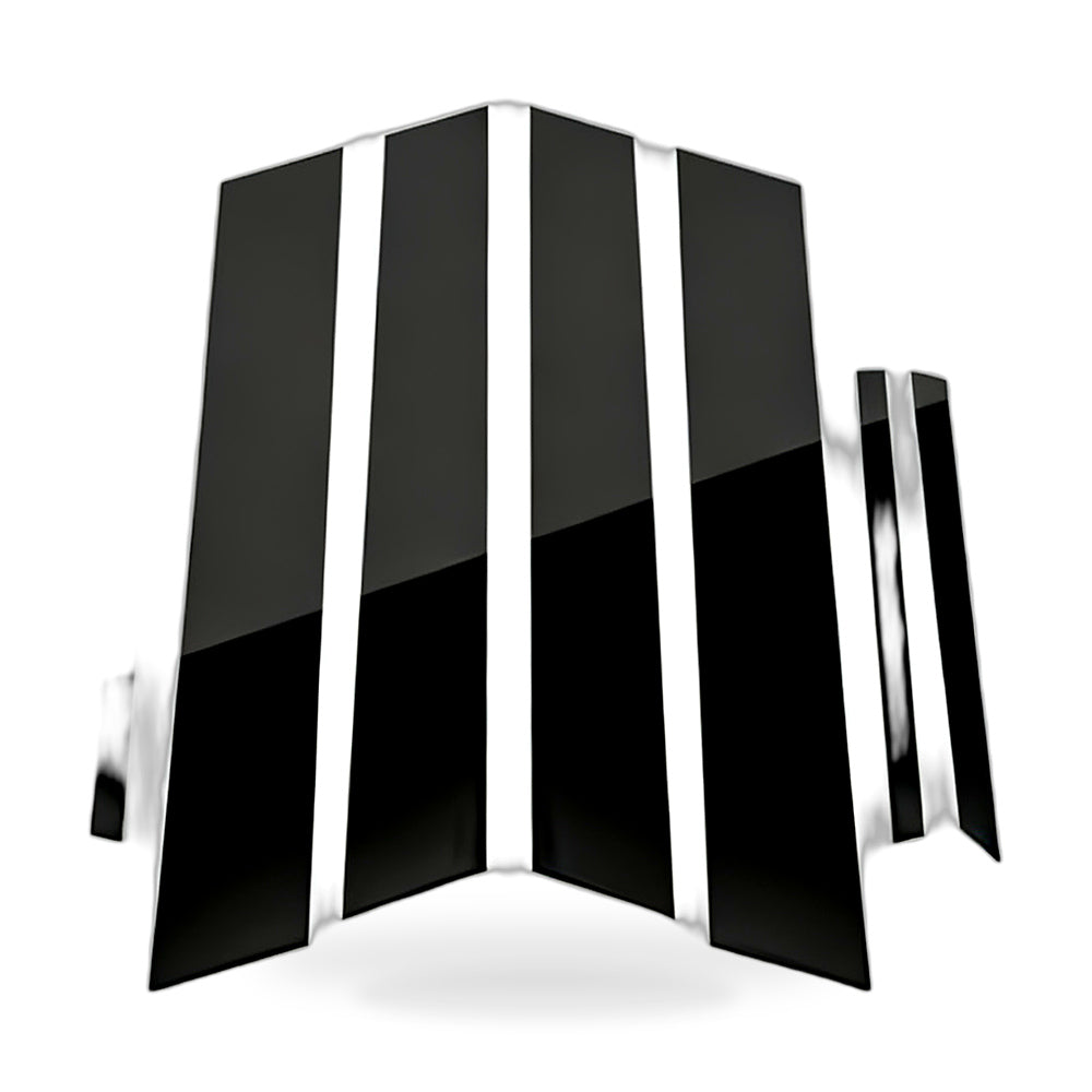 8x Black Pillar Post Cover Trims Suitable for Honda Civic Sedan