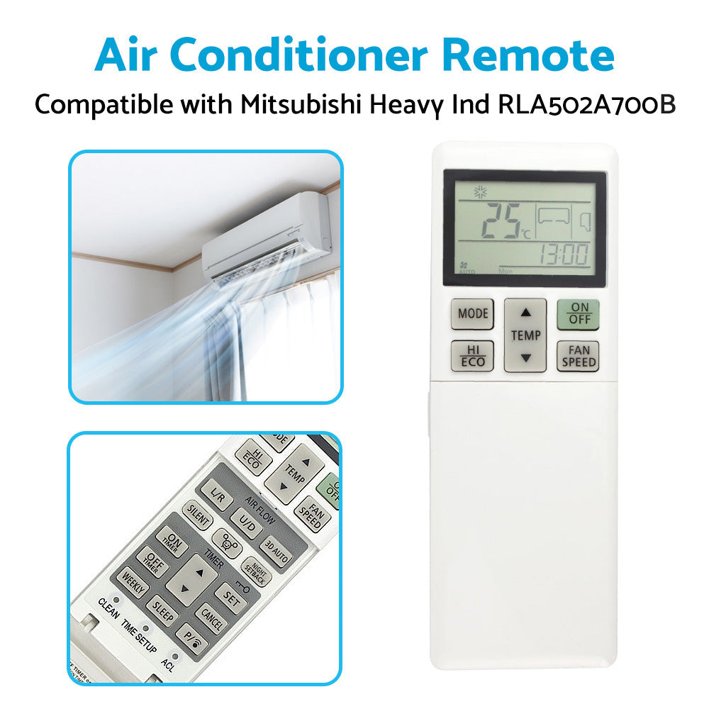 A or C Air Conditioner Remote Control RLA502A700B Suitable for Mitsubishi Heavy Ind.