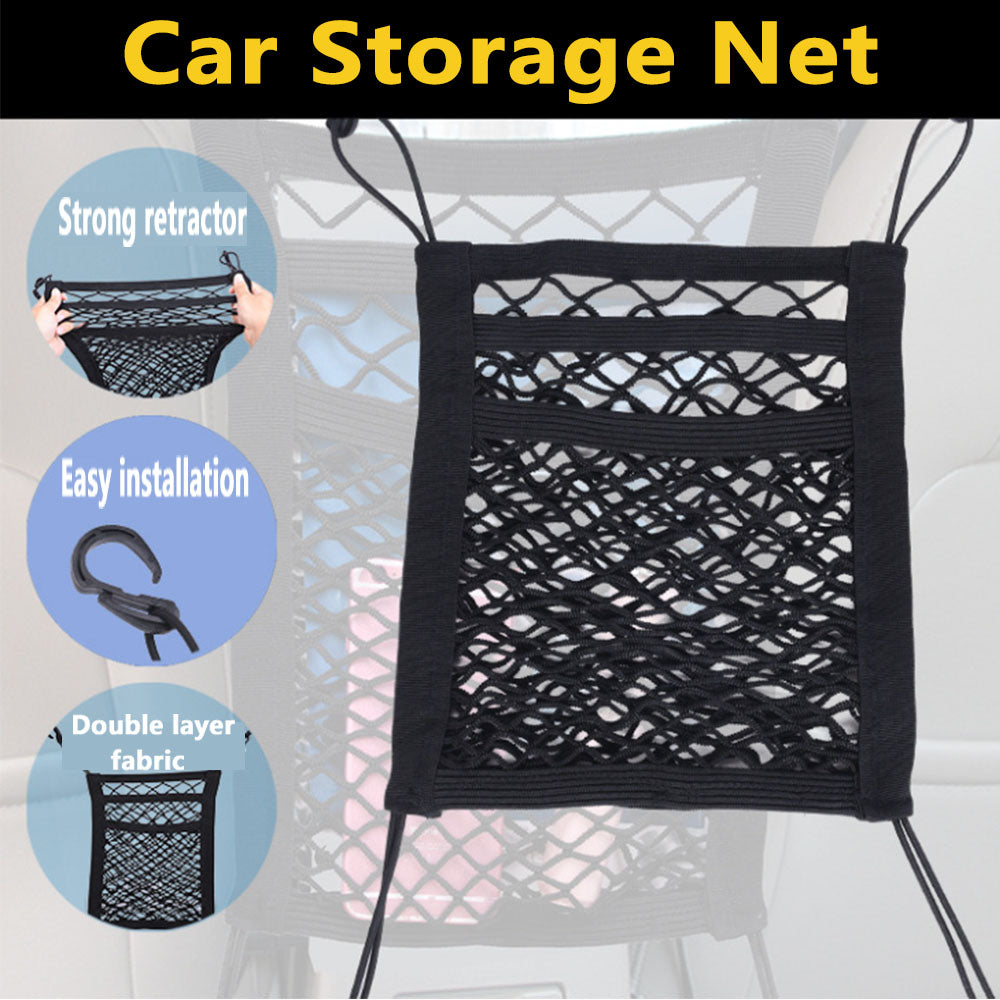 Car & Truck Seat Mesh Storage Net Bag Organizer Suitable for Universal Fit