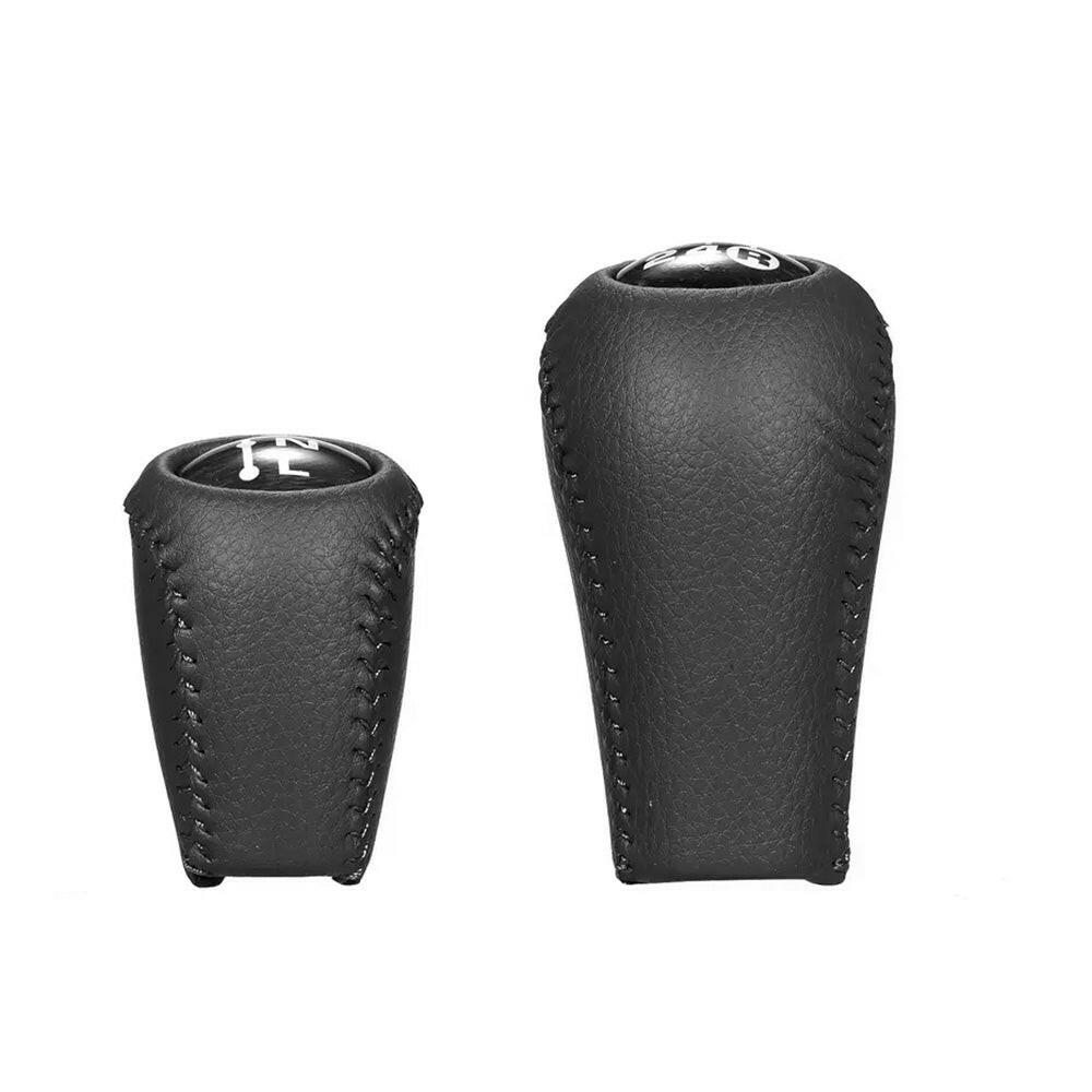 Black Leather Manual Gear Knob Set Suitable For Toyota 4Runner Hilux Land Cruiser Prado.