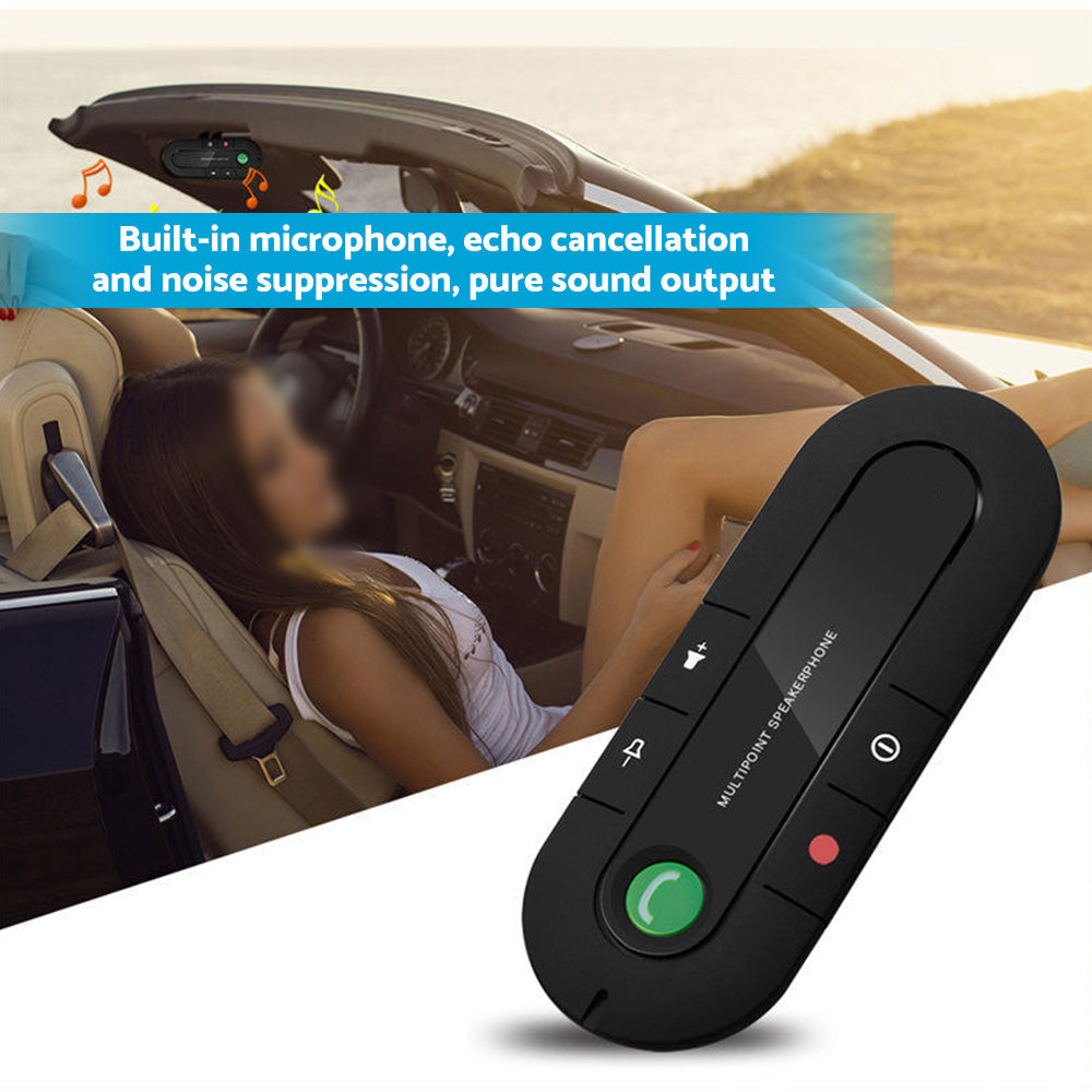 Bluetooth Handsfree Speaker MP3 Player With Sun Visor Clip & Car Charger Suitable For Universal Cars