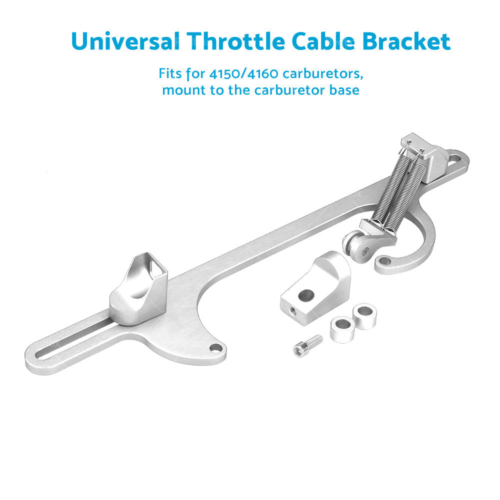 Throttle Cable Bracket Carburetor Billet Aluminum Silver Fits For Carb 4150 4160.