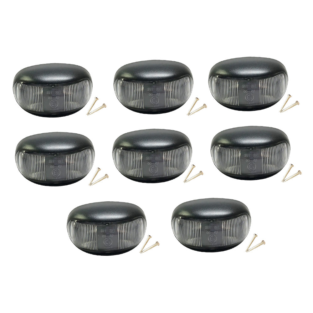 8pcs 2 LED Clearance Lights Side Marker Lamp Red Amber Trailer Truck 12V 24V.