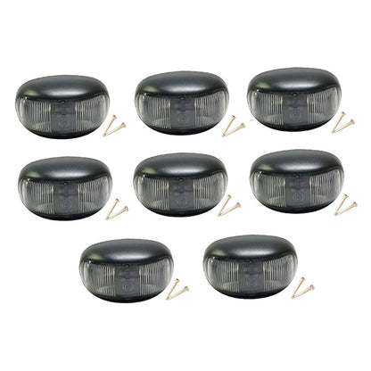 8pcs 2 LED Clearance Lights Side Marker Lamp Red Amber Trailer Truck 12V 24V.