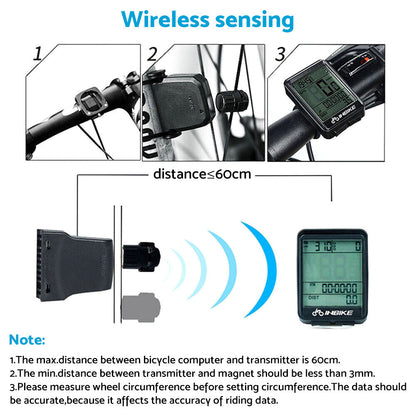 Wireless Cycling Bike LCD Speedometer Computer Odometer Suitable For Bicycle Waterproof