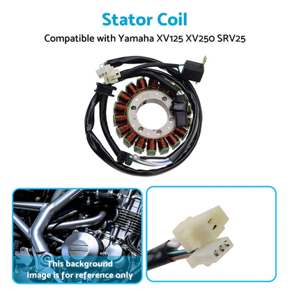 Stator Coil Suitable For Yamaha XV125 Virago, XV250, SRV250, Renaissa, XT600.