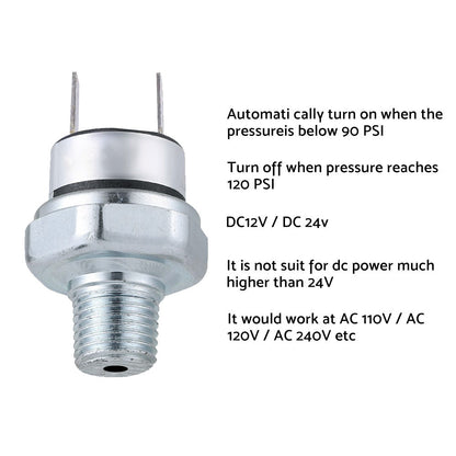 1 4inch NPT End Air Compressor Pressure Tank Control Switch Off Valve 90-120PSI.