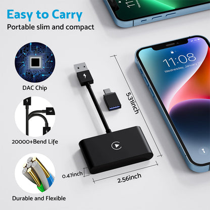 Wireless Adapter for Factory Wired CarPlay Suitable For iPhone to CarPlay Connection