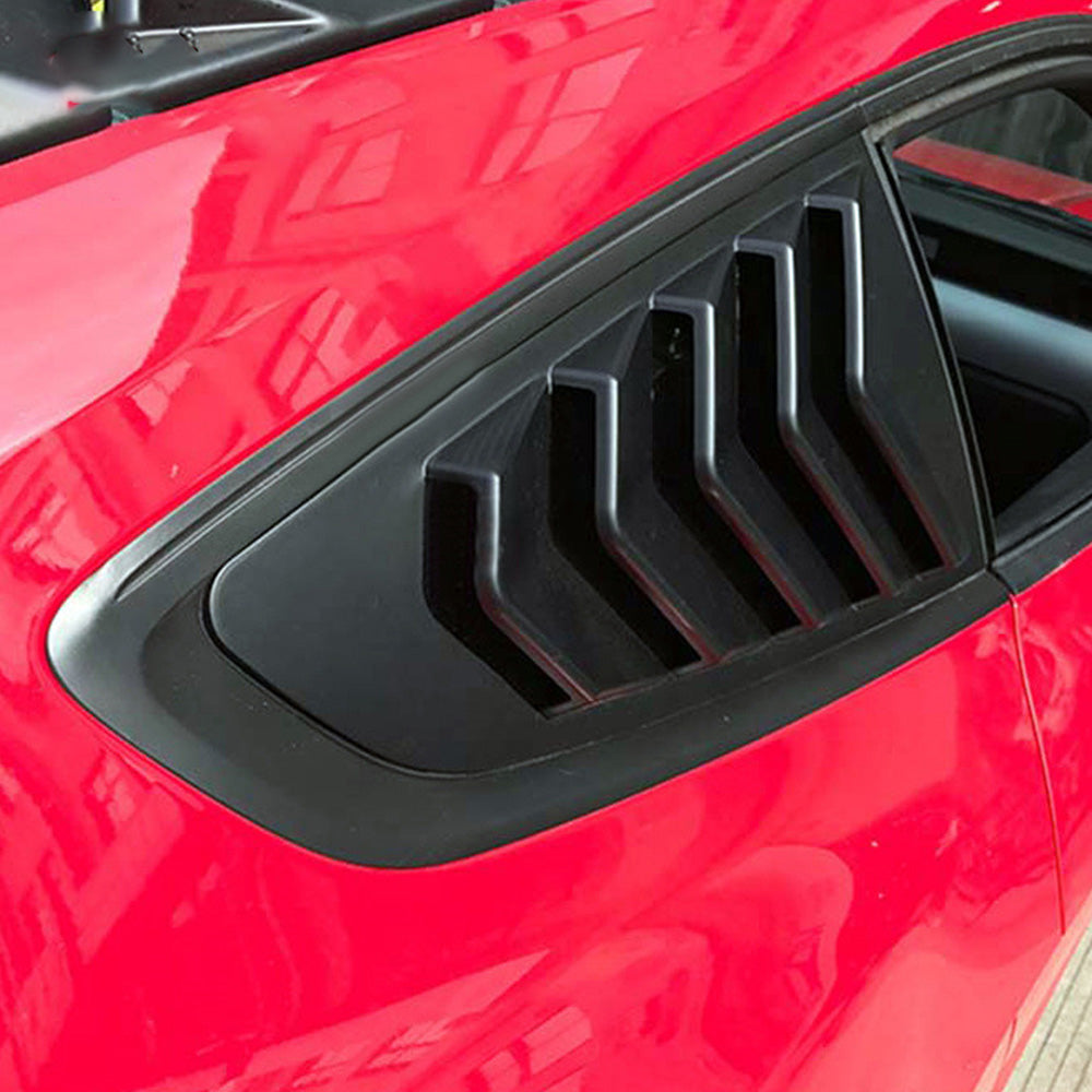 2x Side Window Louvers Sun Shade Cover Suitable For Ford Mustang 2015-2022.