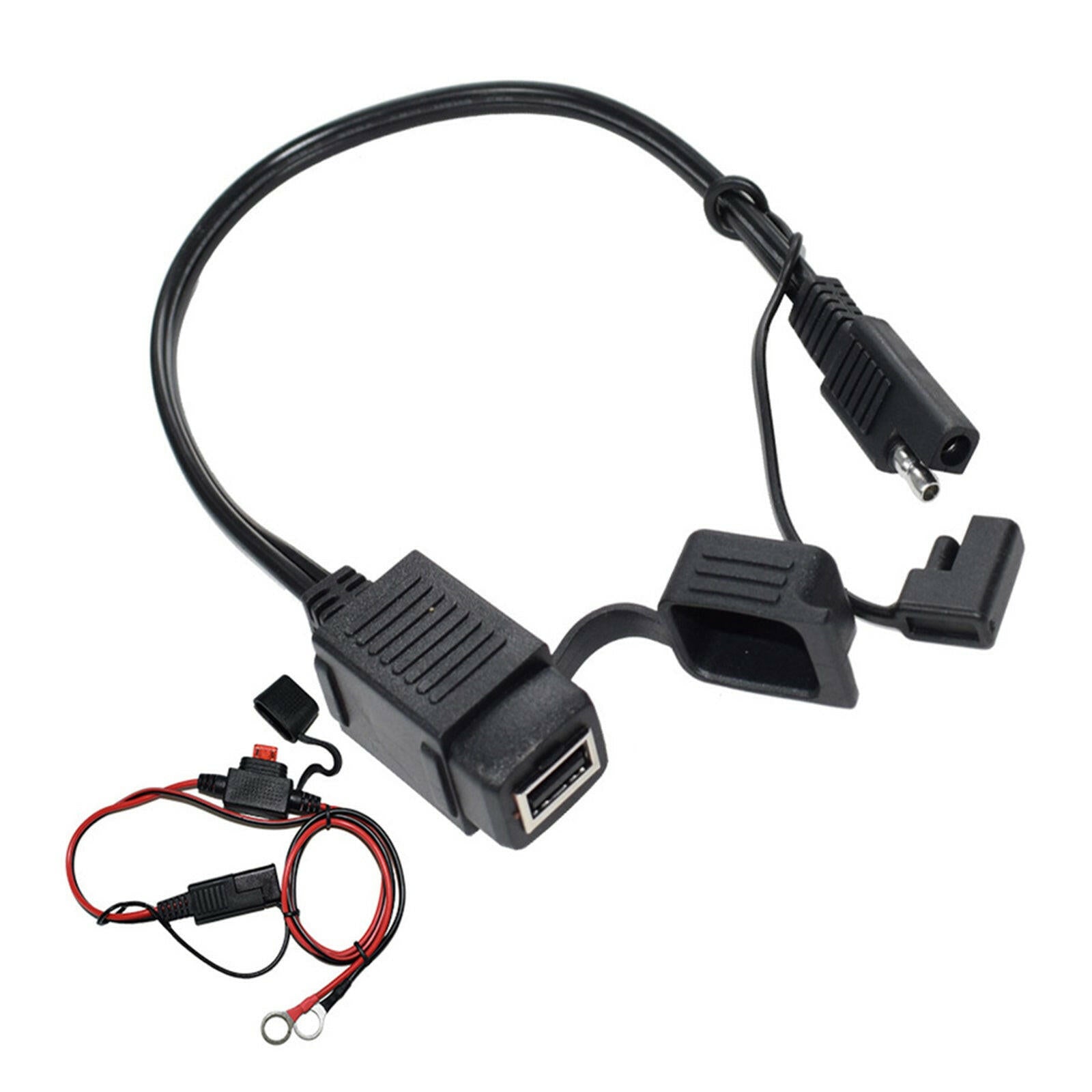 2x SAE to USB Charger Cable Adapter Waterproof Suitable For Motorcycle GPS Phone.