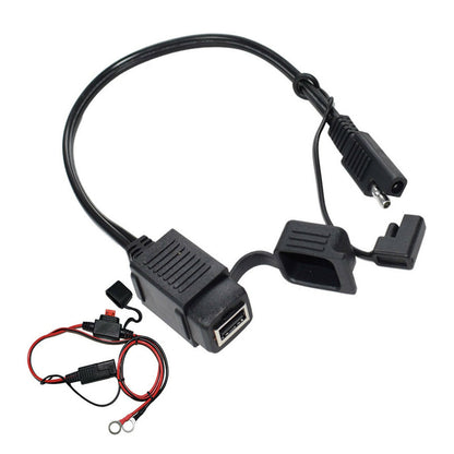 2x SAE to USB Charger Cable Adapter Waterproof Suitable For Motorcycle GPS Phone.