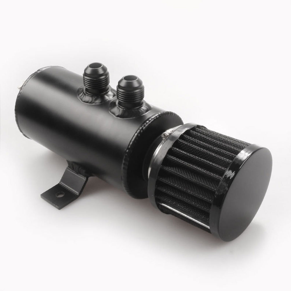Aluminium Baffled Engine Oil Catch Can 0. 75L 2 Port AN10  3M Hose Fitting Kit.