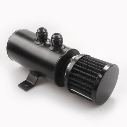 Aluminium Baffled Engine Oil Catch Can 0. 75L 2 Port AN10  3M Hose Fitting Kit.