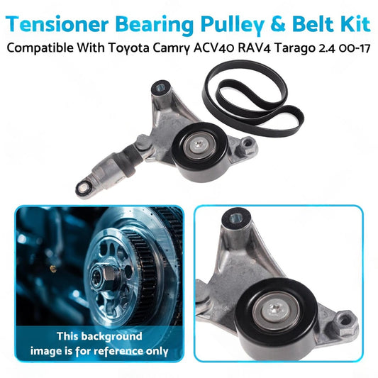 Tensioner Pulley & Belt Kit Suitable for Toyota Camry 2.4L