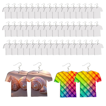 Blank Wood MDF Earrings 48x Double-Sided Suitable for DIY Crafting