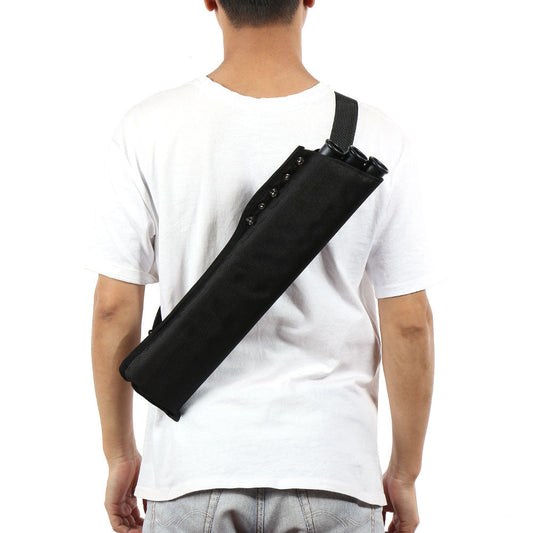 Archery Arrow Quiver Holder 3 Tube Back Waist Shoulder Strap Bag Pouch Hunting.