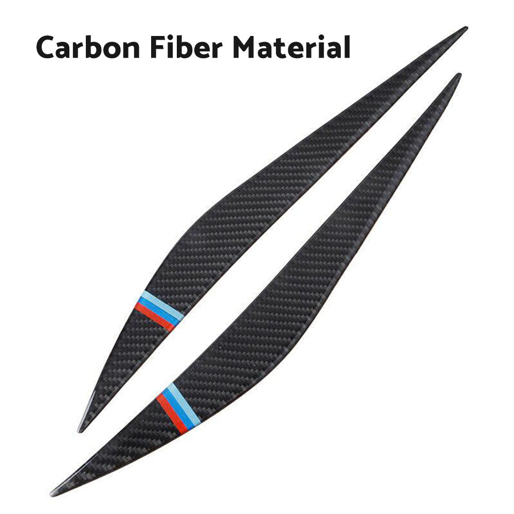 Carbon Fiber Eyelids Eyebrow Headlight Retrofit Accessories Suitable for BMW F30 3 Series.